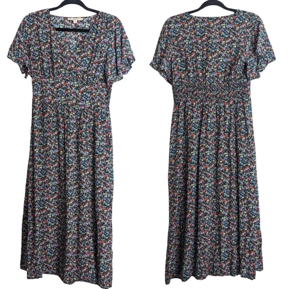 NWOT Vintage Inspired Ditzy Floral Flutter Maxi Cottagecore Dress Women's Size 4